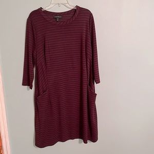 Burgundy and black striped Lane Bryant dress. Never worn.